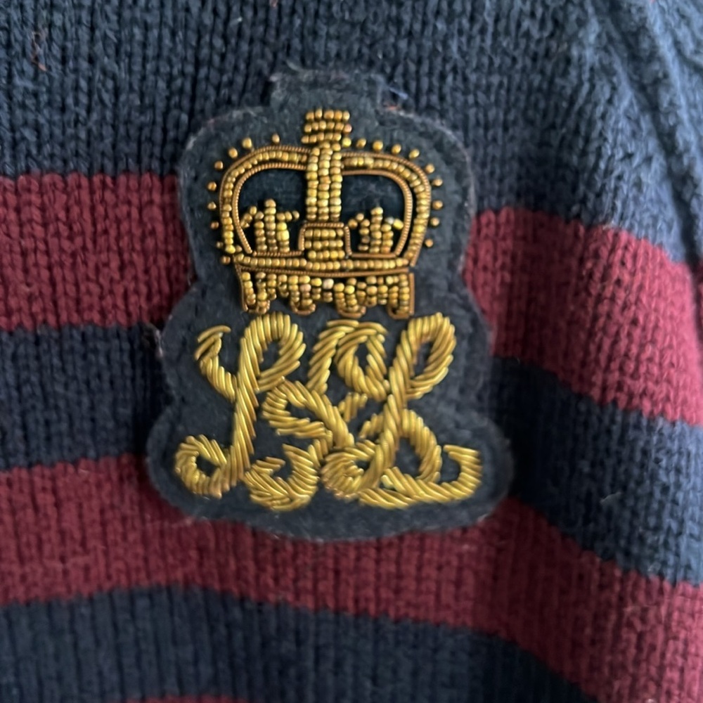 COPY - Ralph Lauren Burgundy and navy stripe sweater size L - Picture 4 of 13